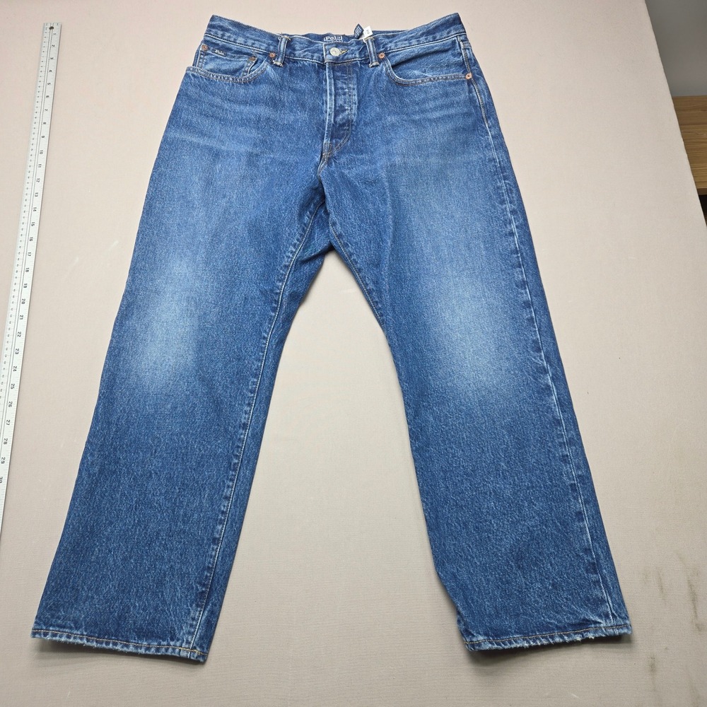 Polo Ralph Lauren Jeans Vintage Classic Straight Leg Blue Denim Mens 33x30